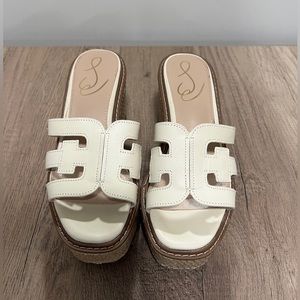 Sam Edelman- Laine Ivory Wedge Sandal- size 5